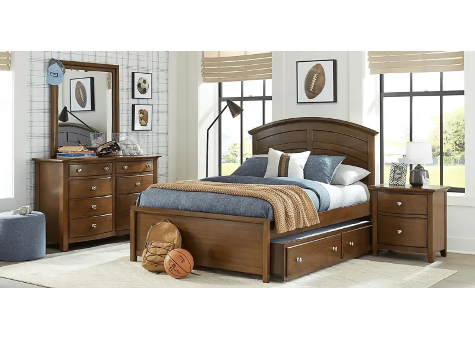 Kids Santa Cruz Cherry 5 Pc Twin Panel Bedroom