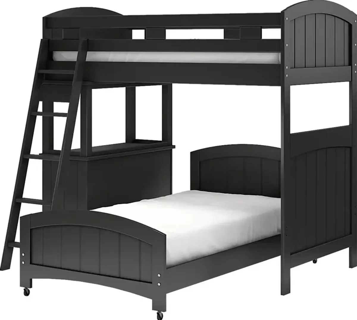 Kids Cottage Colors Black Twin/Twin Loft Bunk Bed with Dresser