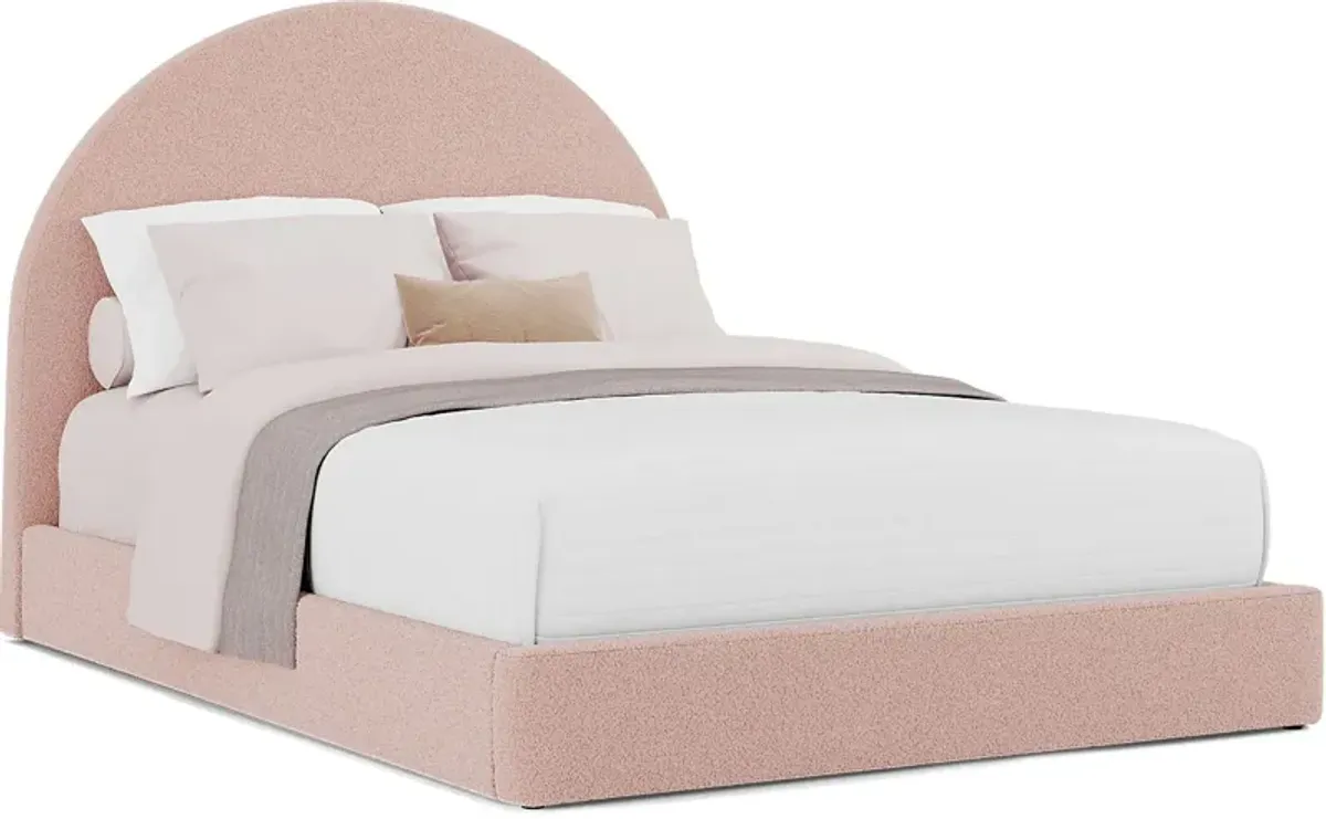 Kids South Bend Washed White 5 Pc Bedroom with Moonstone Pink Full Upholstered Bed