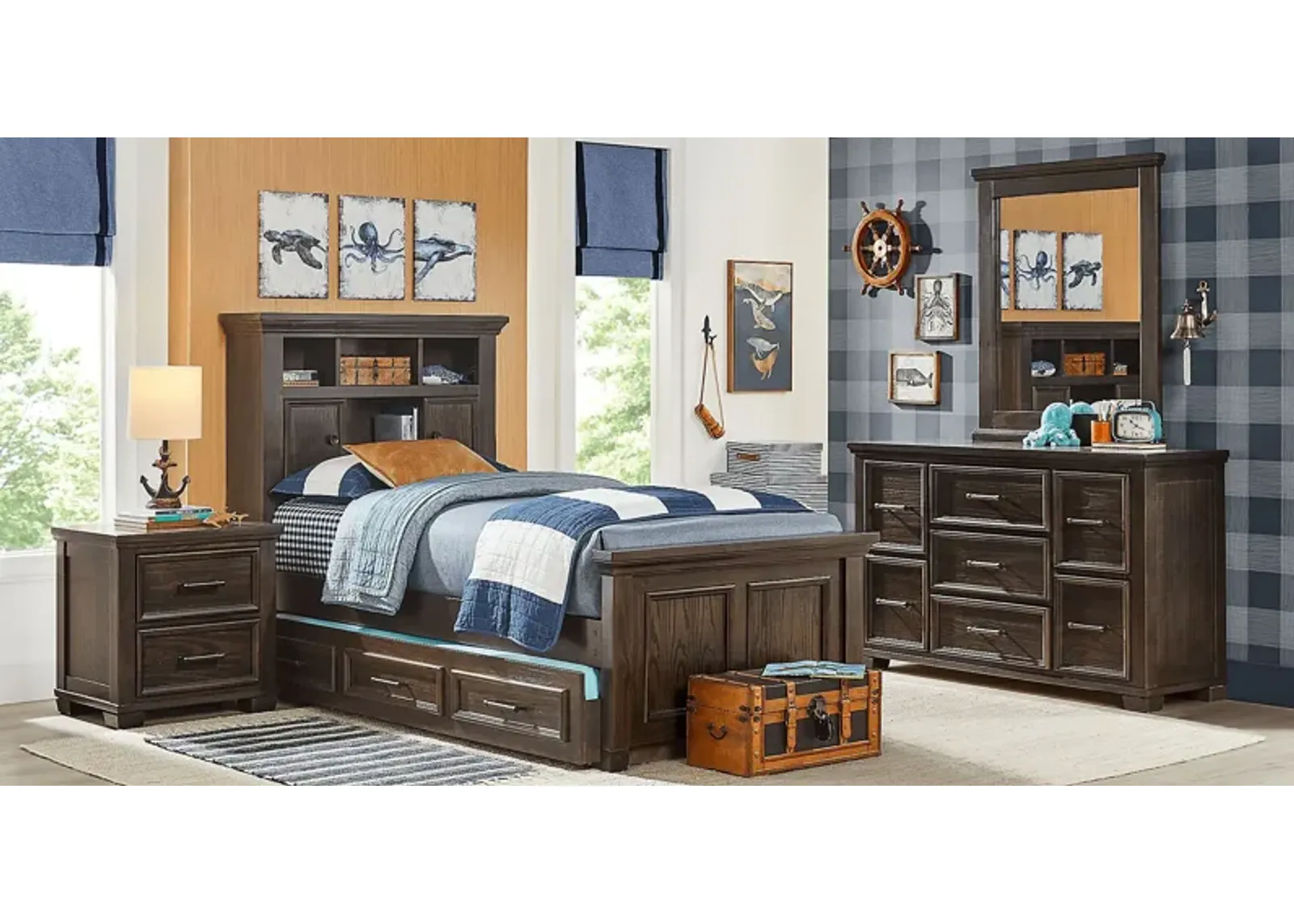 Kids Canyon Lake Java 5 Pc Twin Bookcase Bedroom