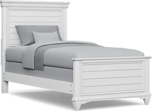 Kids Hilton Head White Twin XL Panel Bed