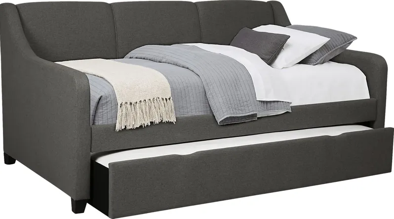 Daelan Dark Gray Twin Daybed with Twin Storage Trundle
