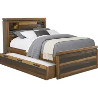 Kids Westover Hills Jr. Reclaimed Brown 4 Pc Full Bookcase Bed with Storage Side Rail and Trundle