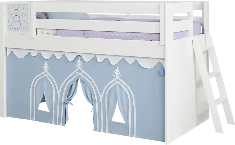 Disney Frozen White Twin Loft Bed with Activity Panel