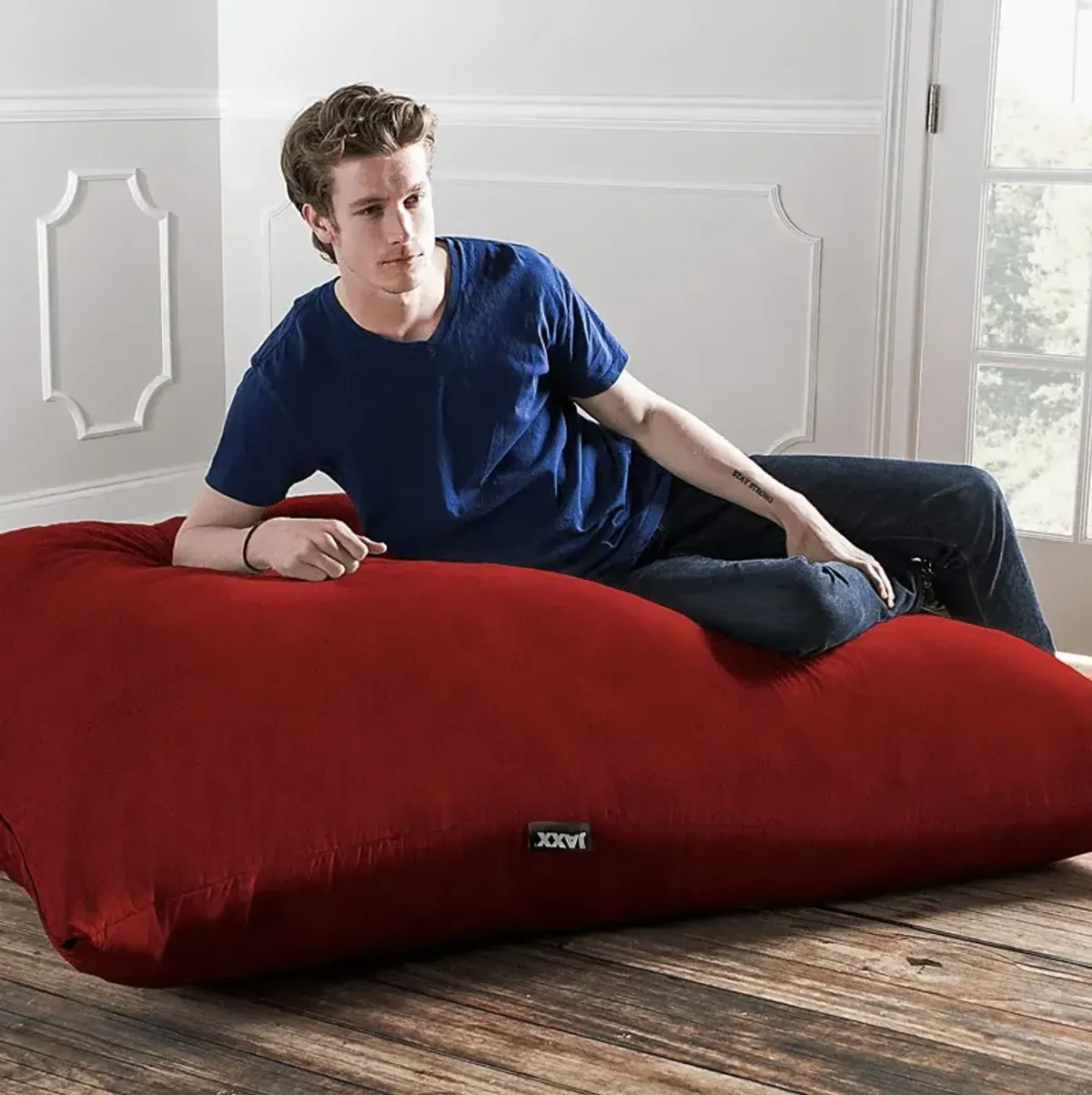 Kids Kiri Red Large Bean Bag and Floor Pillow