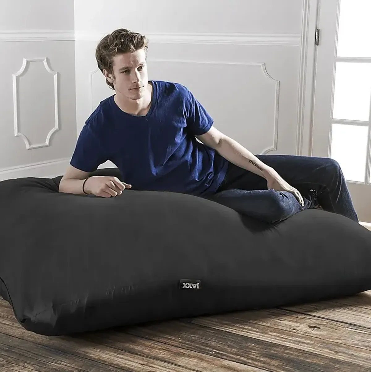 Kids Kiri Black Large Bean Bag and Floor Pillow