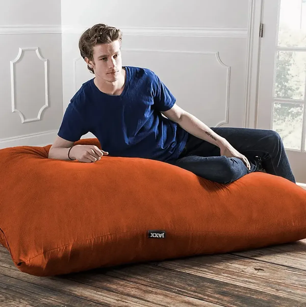 Kids Kiri Orange Large Bean Bag and Floor Pillow