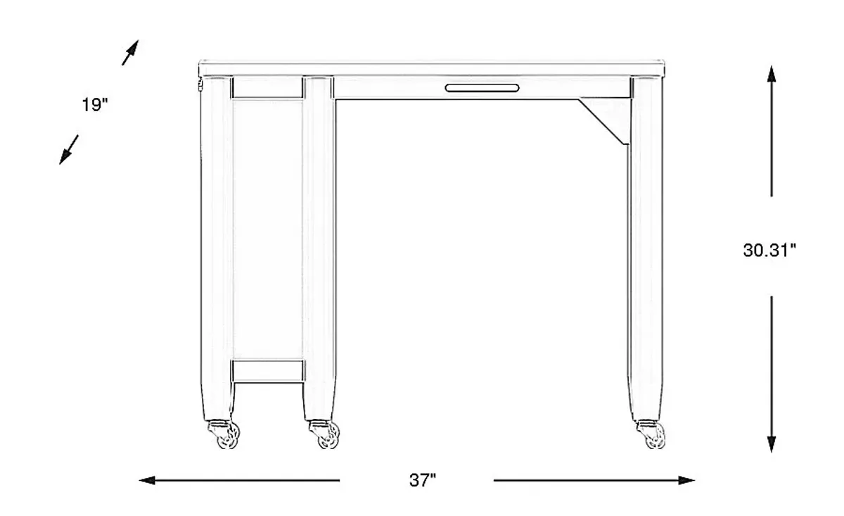 Kids Modern Colors Light Gray Caster Desk