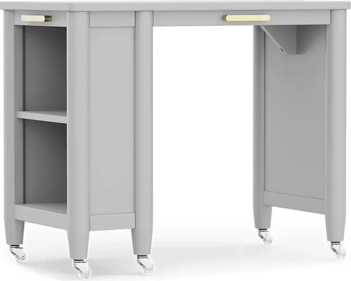 Kids Modern Colors Light Gray Caster Desk