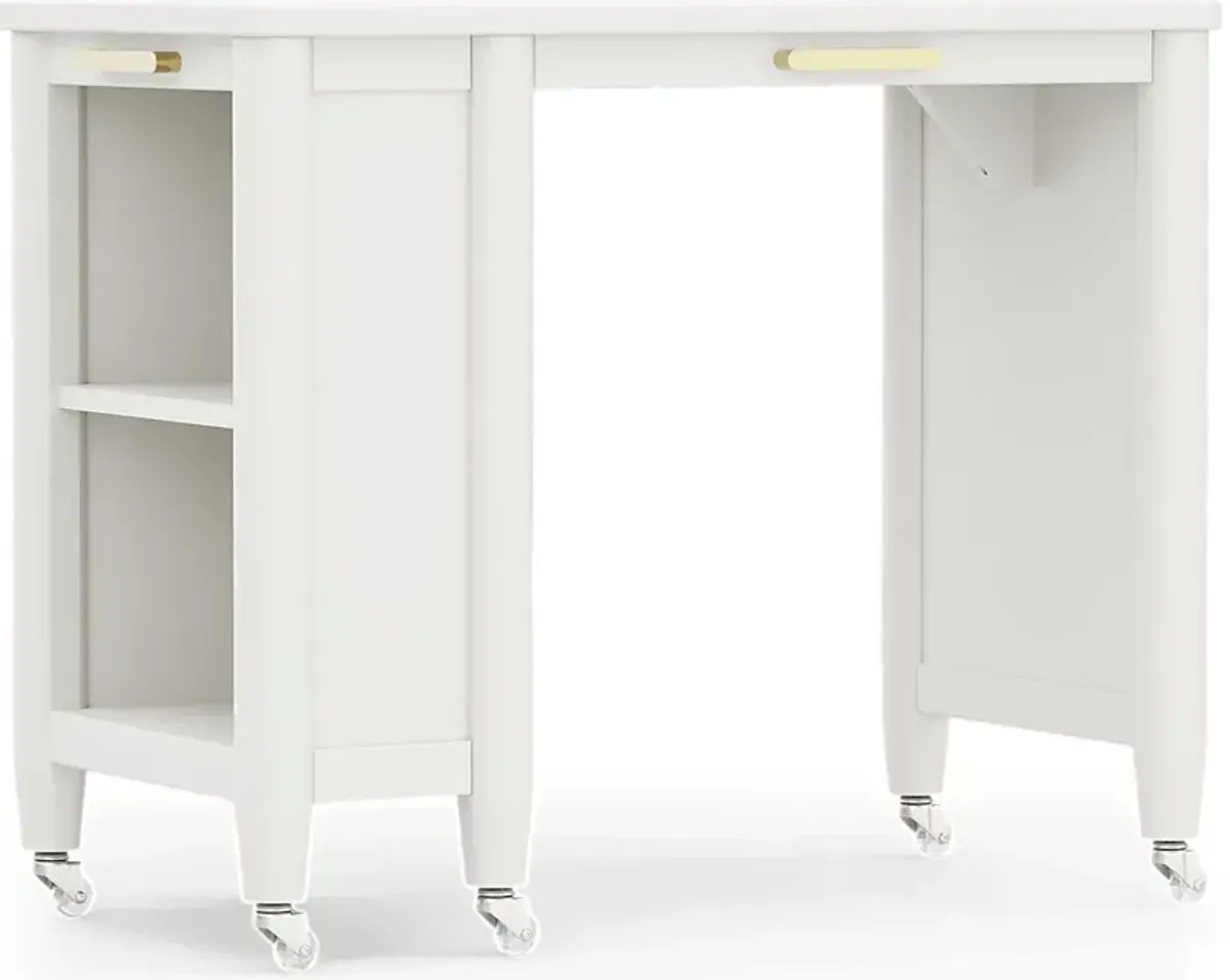 Kids Modern Colors White Caster Desk