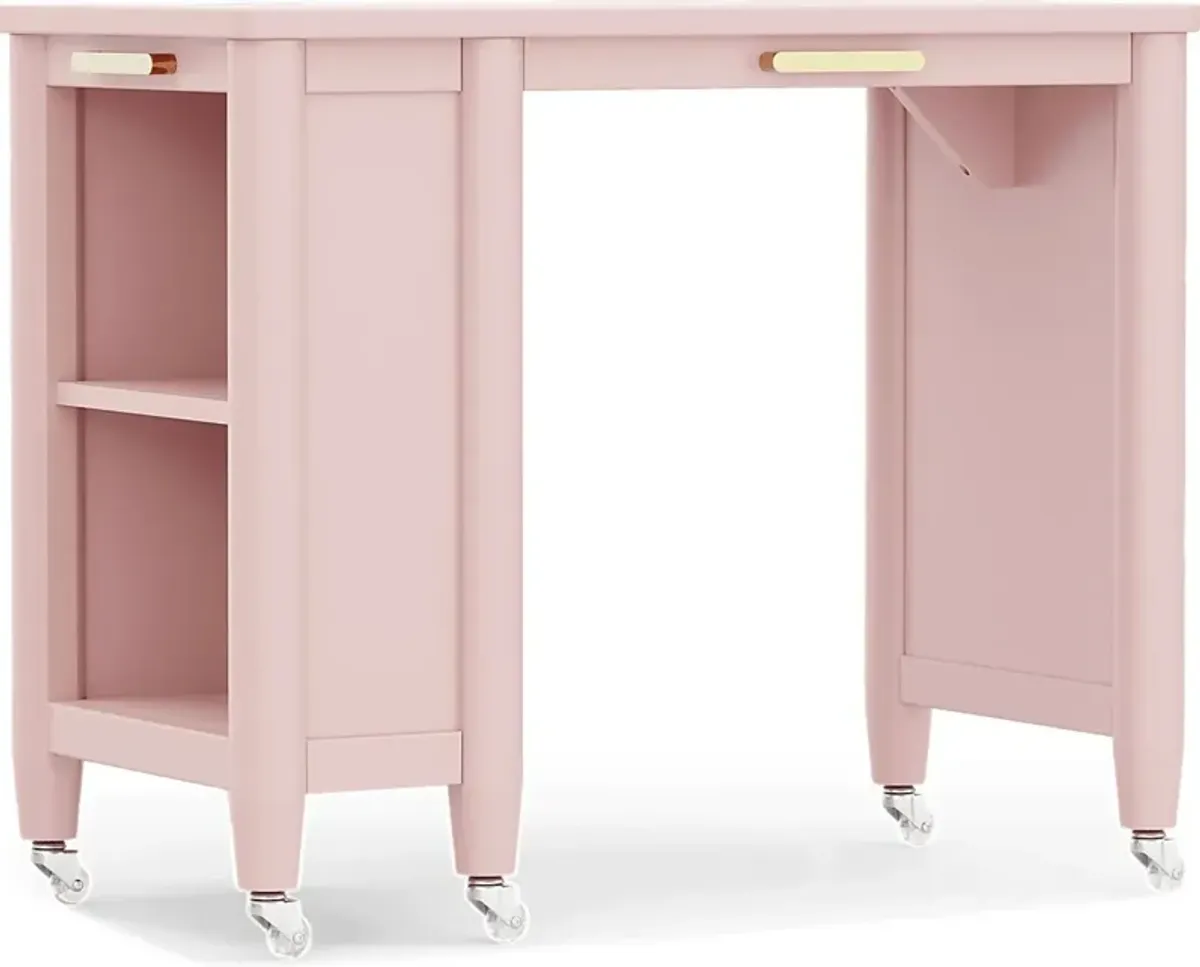 Kids Modern Colors Pink Caster Desk