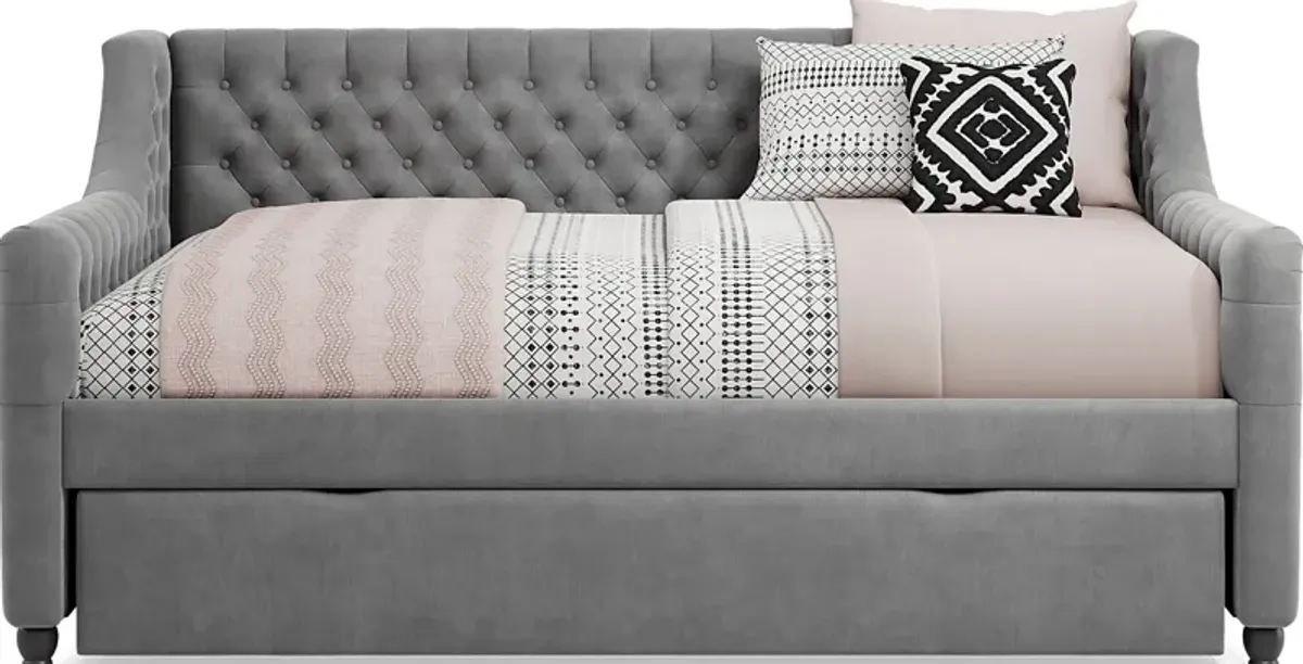 Alena Charcoal Full Daybed with Twin Storage Trundle
