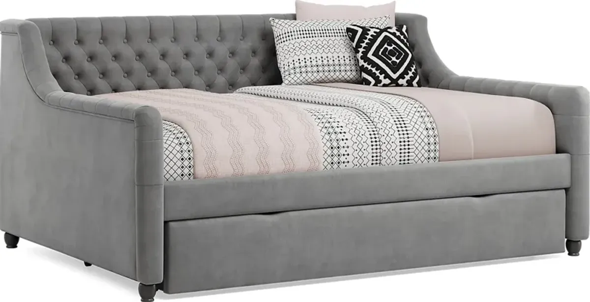 Alena Charcoal Full Daybed with Twin Storage Trundle
