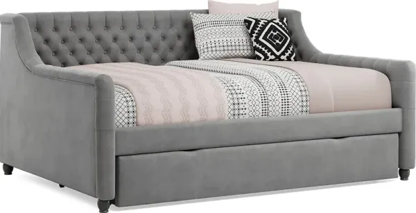 Alena Charcoal Full Daybed with Twin Storage Trundle