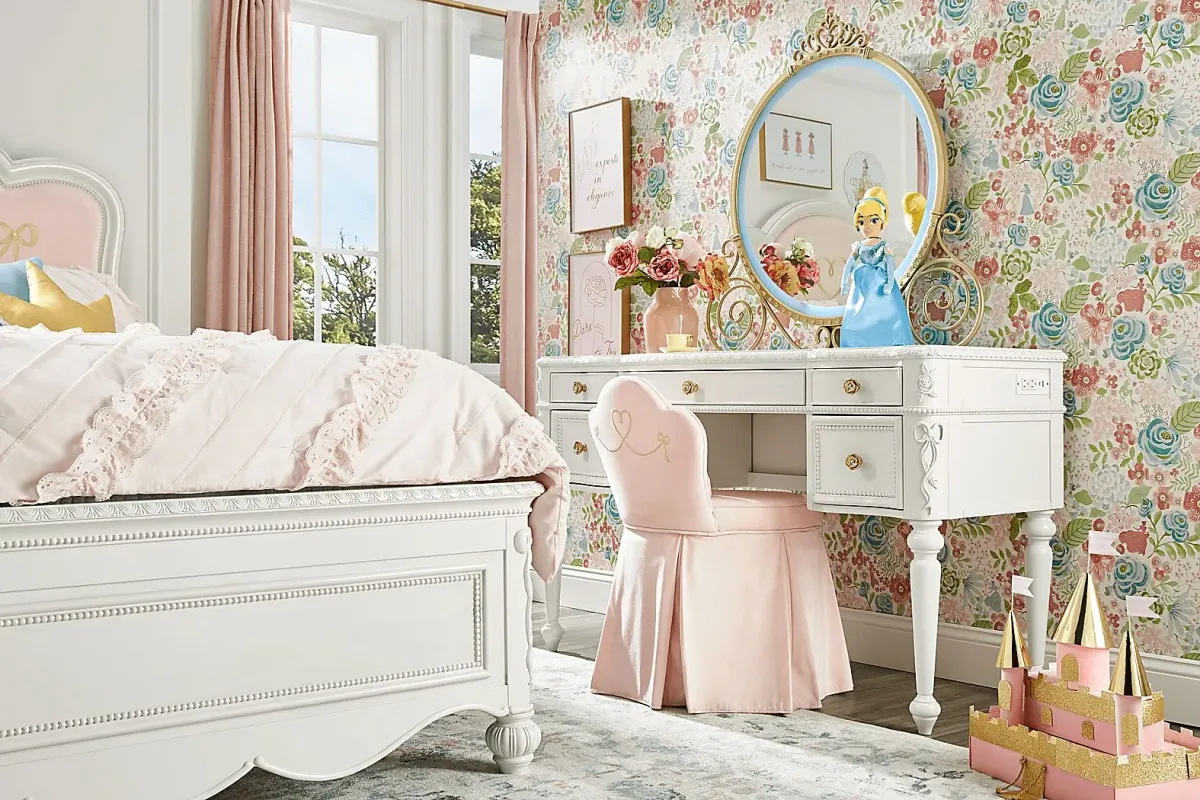 Disney Princess Sparkle White Twin Castle Bedroom