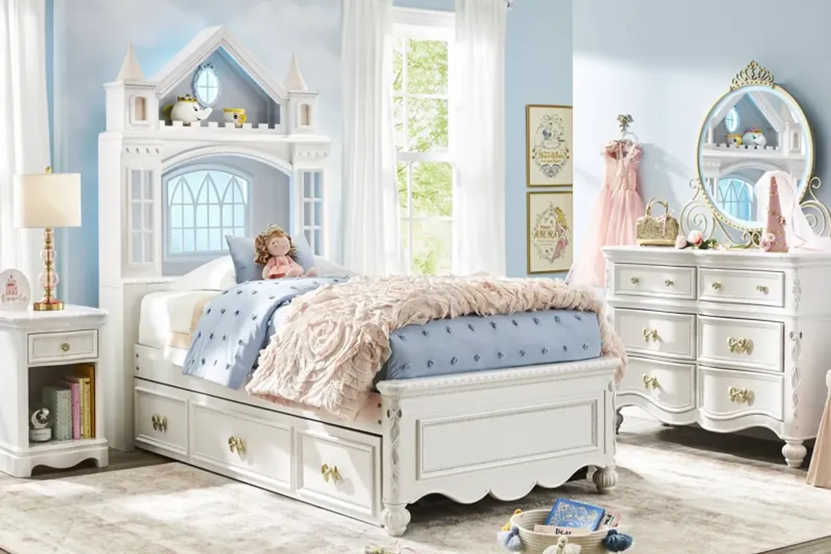 Disney Princess Sparkle White Twin Castle Bedroom