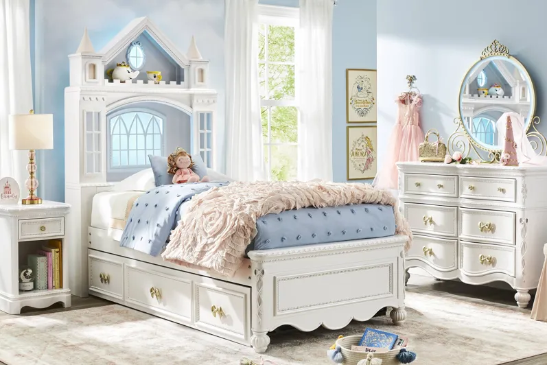 Disney Princess Sparkle White Twin Castle Bedroom