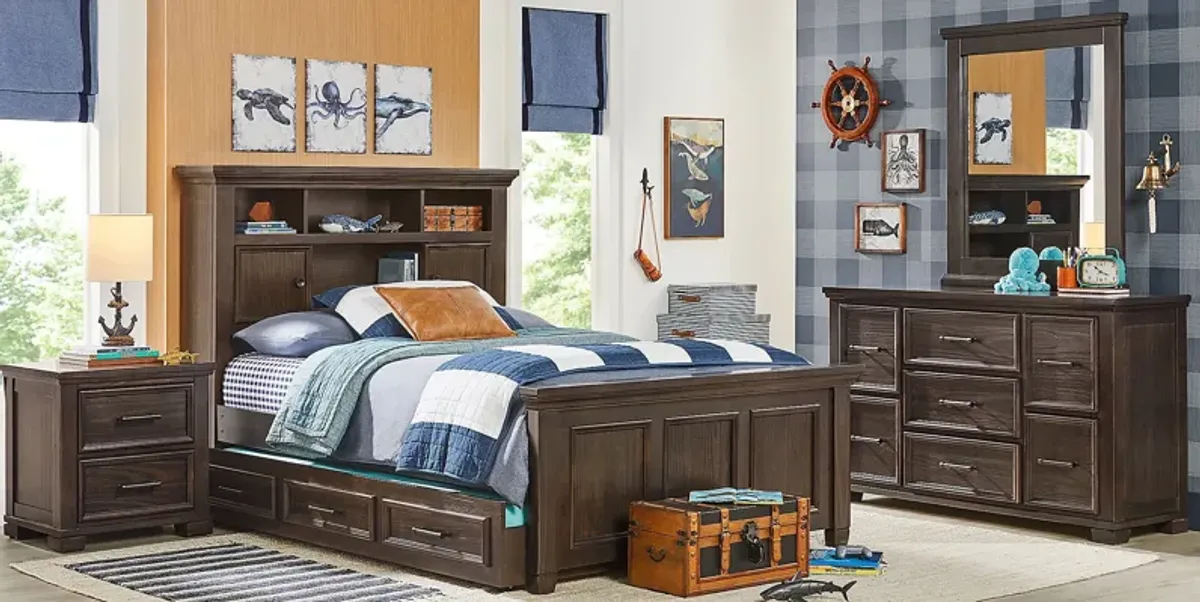 Kids Canyon Lake Java 5 Pc Full Bookcase Bedroom