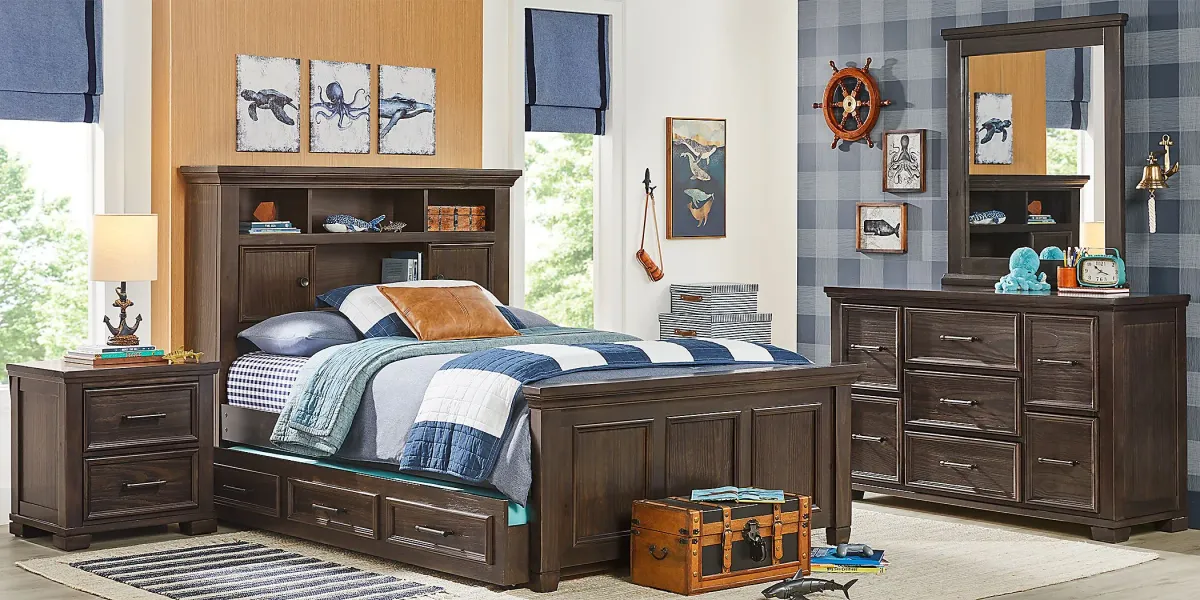 Kids Canyon Lake Java Full Bookcase Bedroom