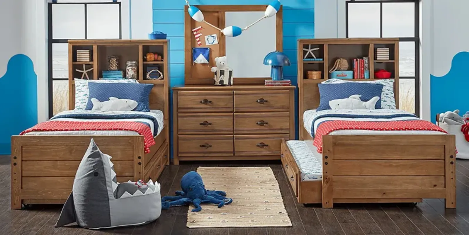 Kids Creekside 2.0 Chestnut 8 Pc Twin Bookcase Bedroom