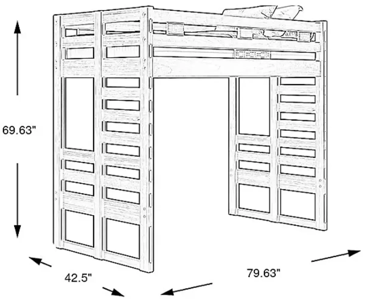 Kids Creekside 2.0 Charcoal Twin Loft Bed