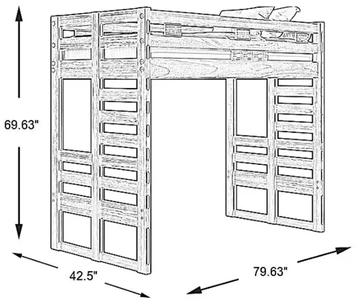 Kids Creekside 2.0 Chestnut Twin Loft Bed