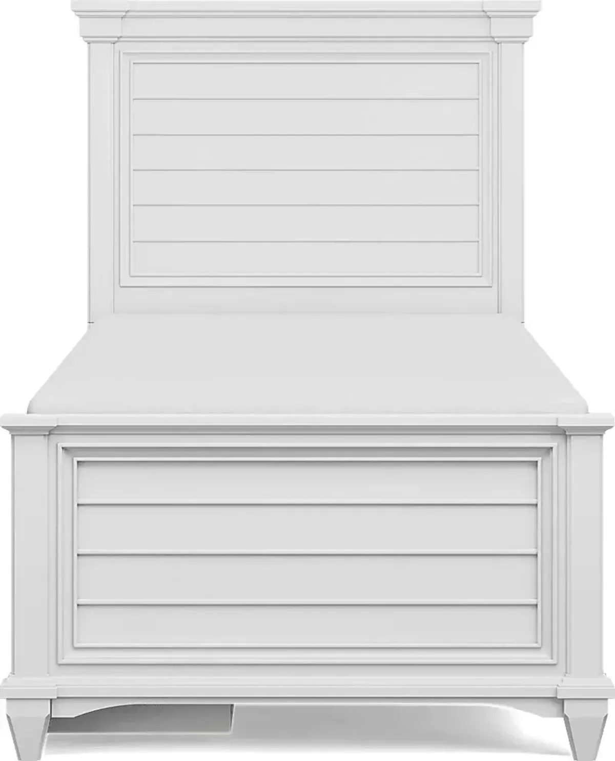 Kids Hilton Head White Twin Panel Bed with Storage Side Rail