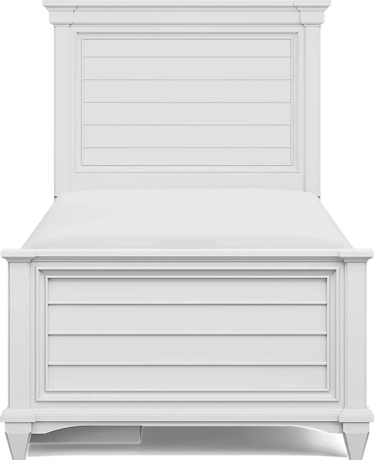 Kids Hilton Head White Twin Panel Bed with Storage Side Rail