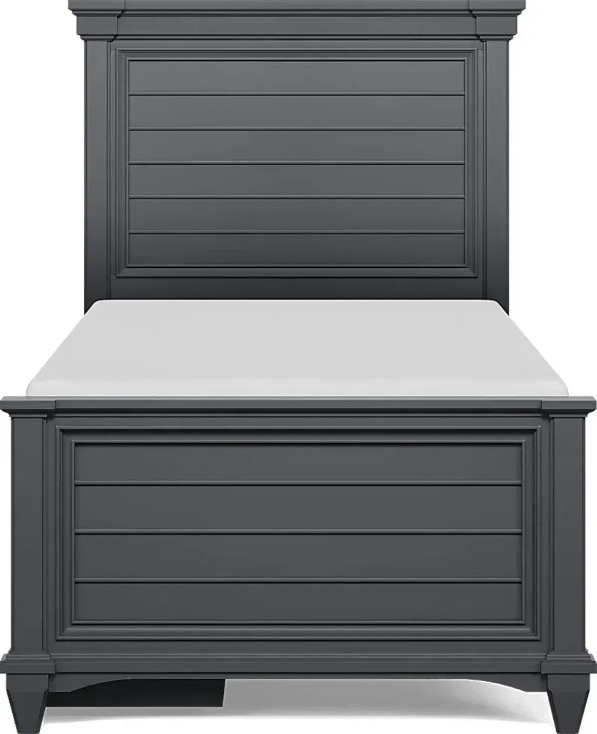 Kids Hilton Head Graphite Twin Panel Bed with Storage Side Rail