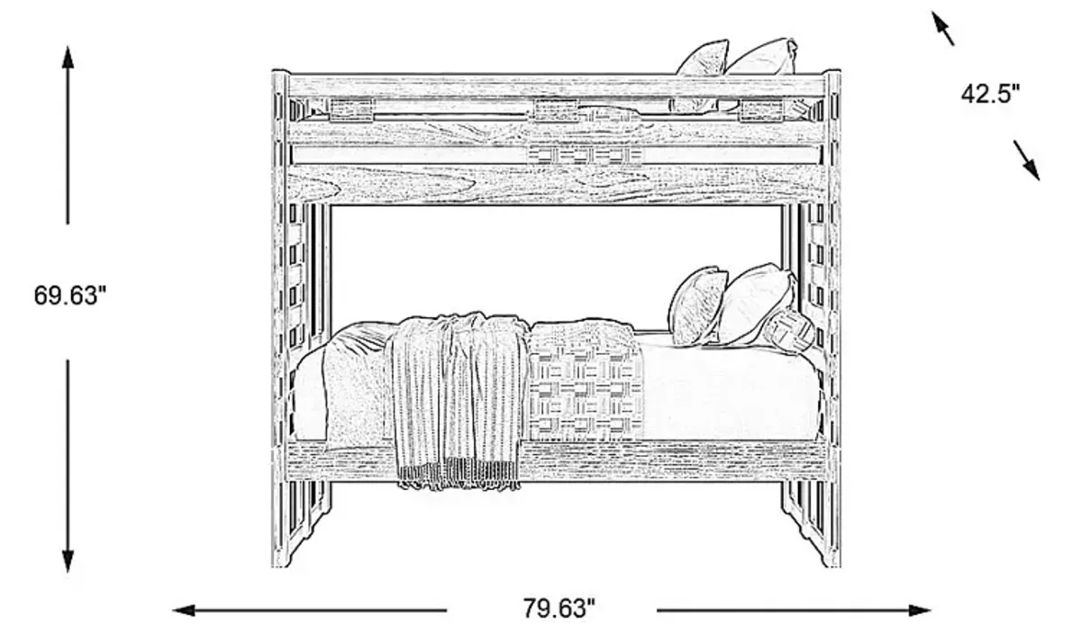 Kids Creekside 2.0 Chestnut Twin/Twin Bunk Bed