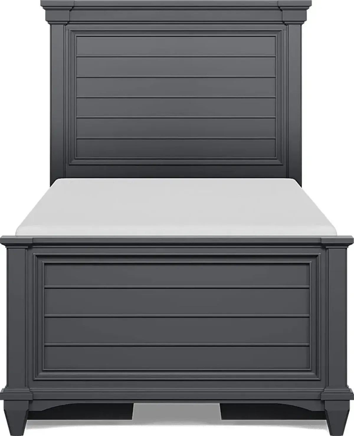 Kids Hilton Head Graphite Twin Panel Bed with Storage Side Rails