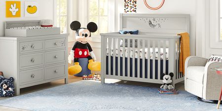 Disney Baby Starry Dreams with Mickey Mouse Gray 4 Pc Nursery with Toddler Rails
