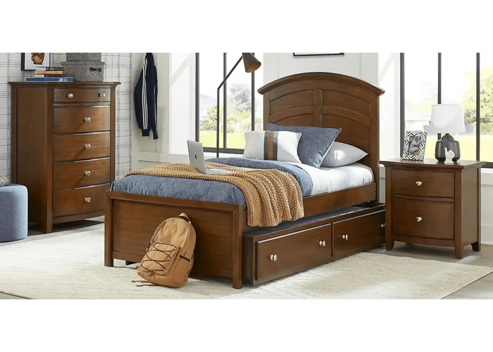 Kids Santa Cruz Cherry 5 Pc Twin Panel Bedroom