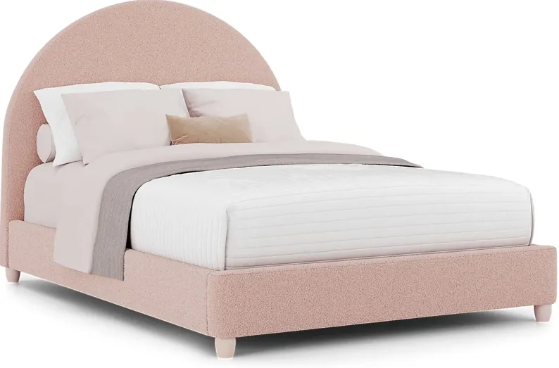 Kids San Simeon White 5 Pc Bedroom with Moonstone Pink Full Upholstered Bed