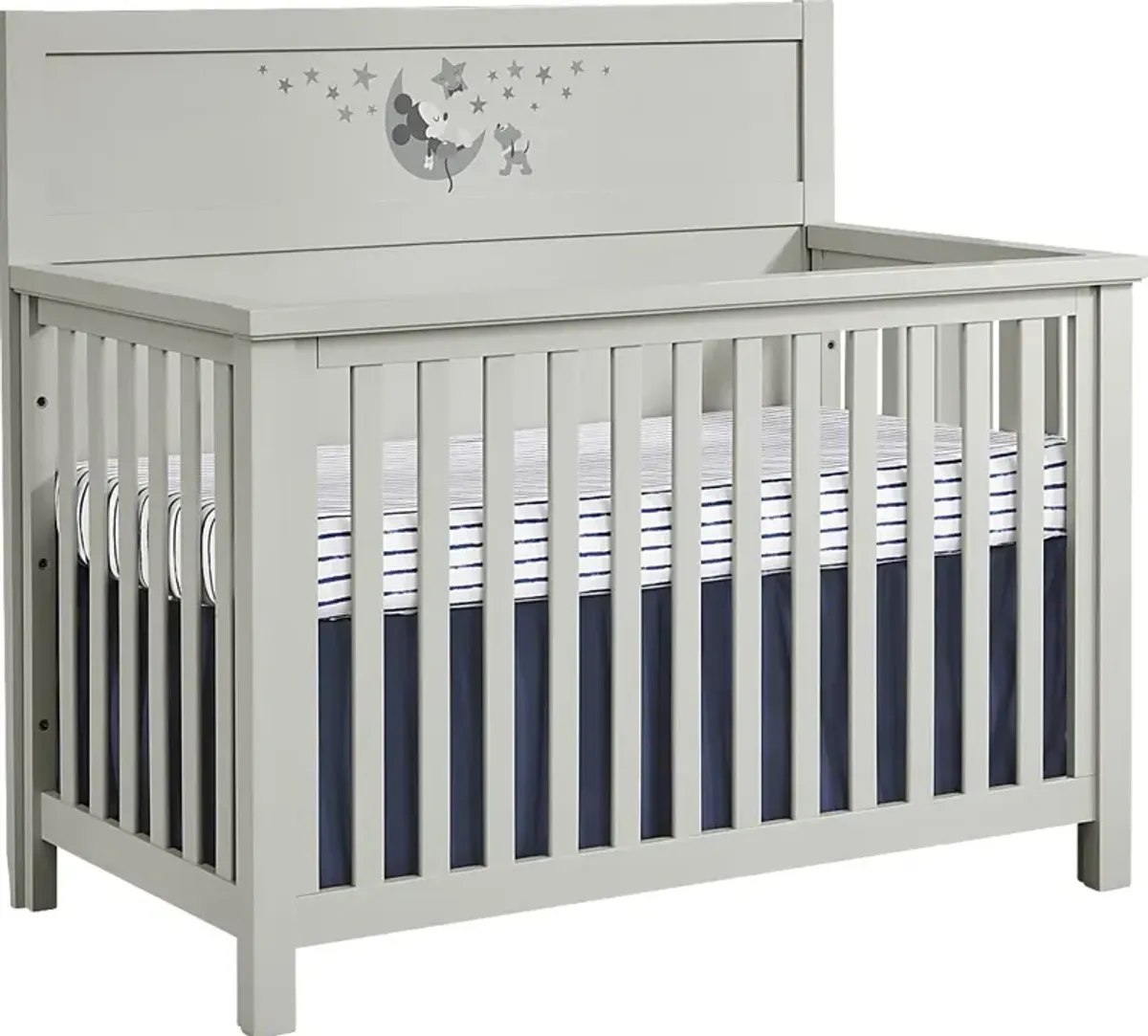 Disney Baby Starry Dreams with Mickey Mouse Gray 5 Pc Nursery with Toddler and Conversion Rails