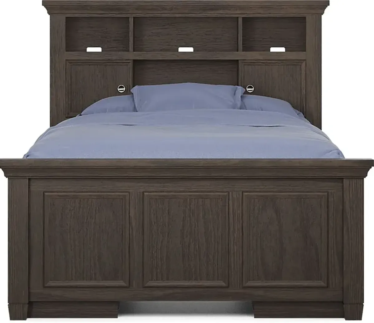 Kids Canyon Lake Java 5 Pc Full Bookcase Bedroom with 2 Storage Side Rails