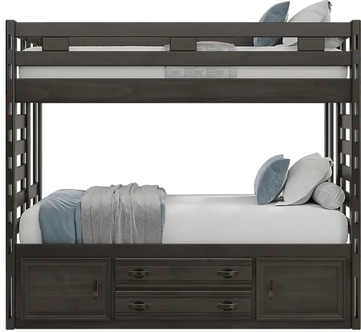 Kids Creekside 2.0 Charcoal Twin/Twin Bunk Bed with Storage Side Rail