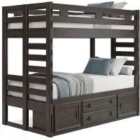 Kids Creekside 2.0 Charcoal Twin/Twin Bunk Bed with Storage Side Rail