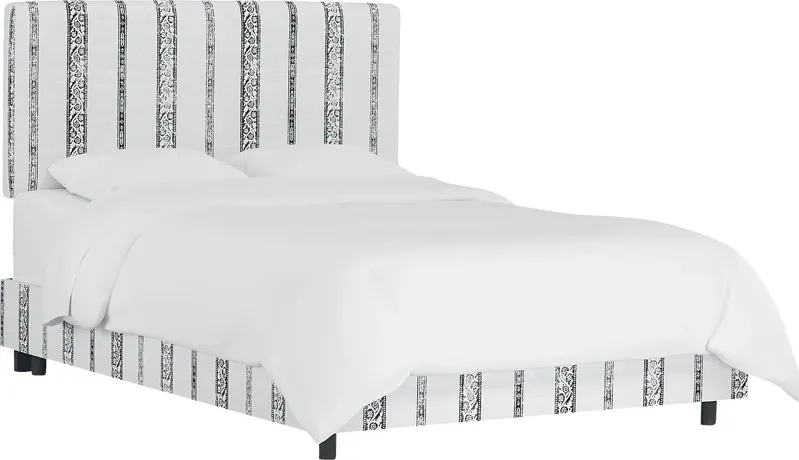 Kids Classical Notes White-Gray Full Upholstered Bed