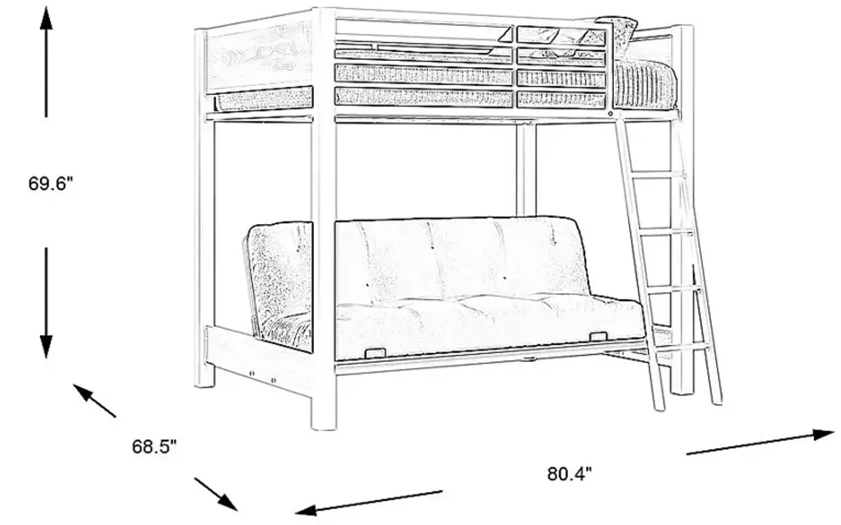 Kids Colefax Avenue White Full/Futon Bunk Bed