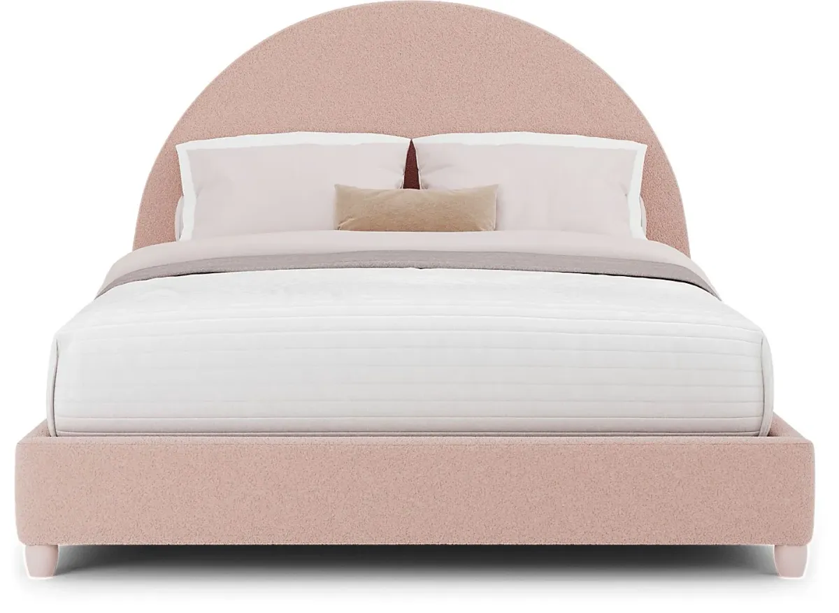 Kids San Simeon White Bedroom with Moonstone Pink Queen Upholstered Bed