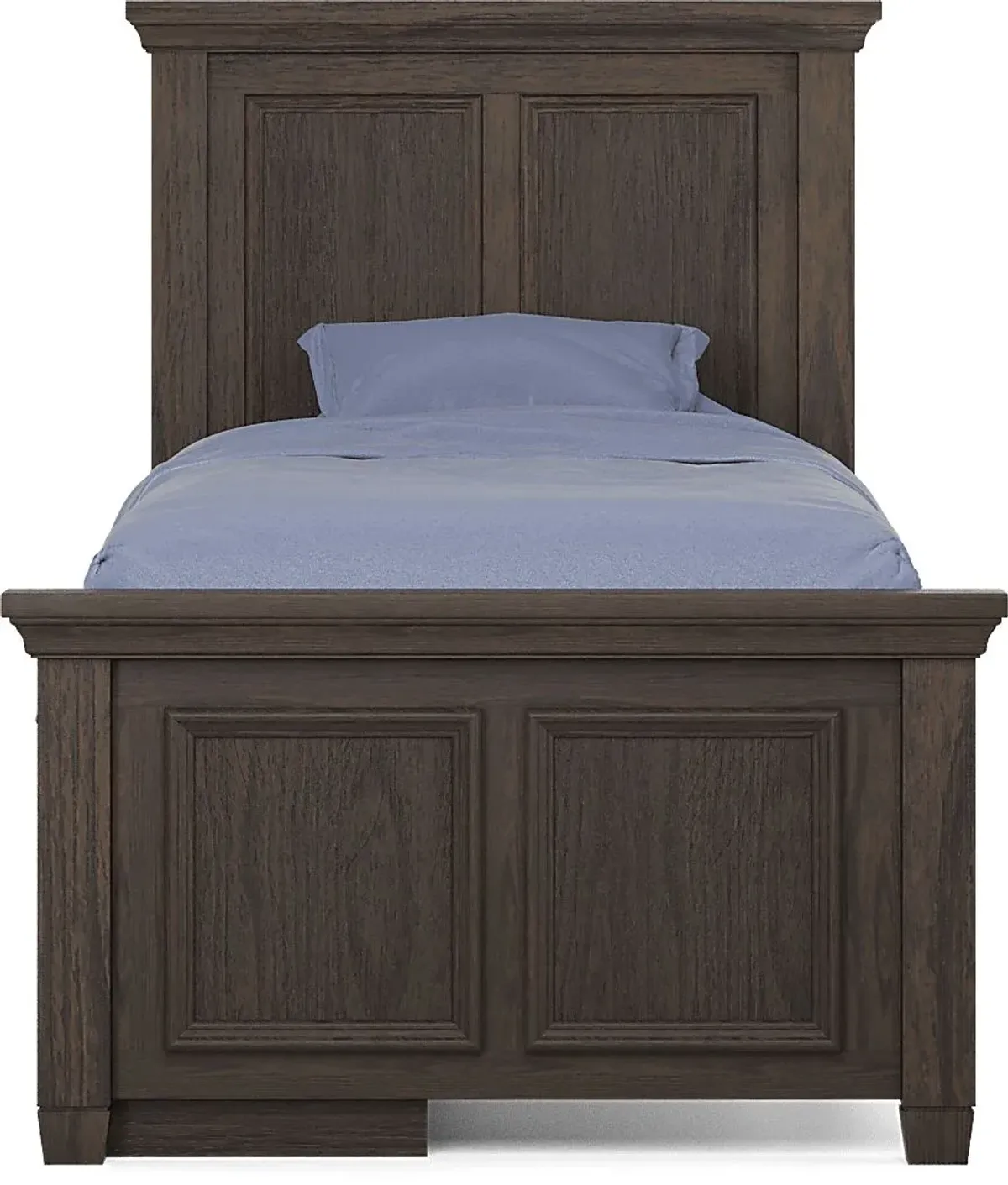 Kids Canyon Lake Java Twin Panel Bed with Storage Side Rail