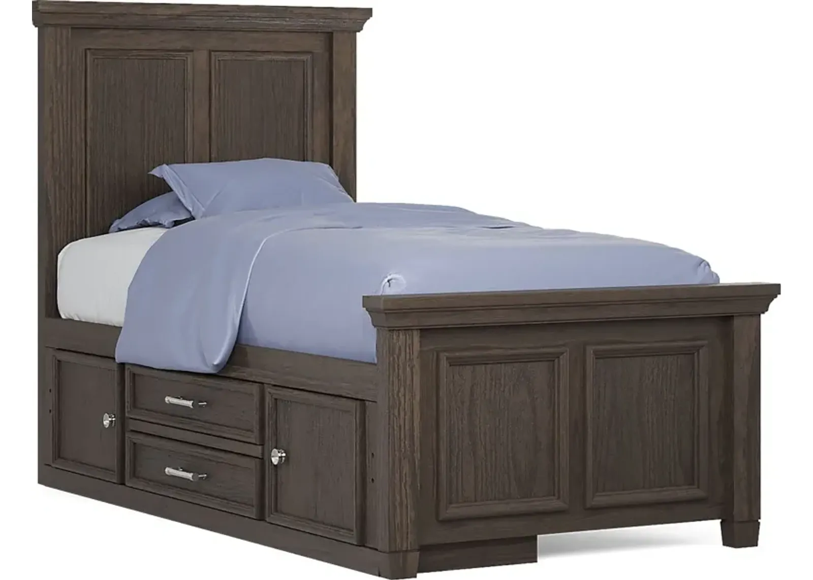 Kids Canyon Lake Java 3 Pc Twin Panel Bed with Storage Side Rail