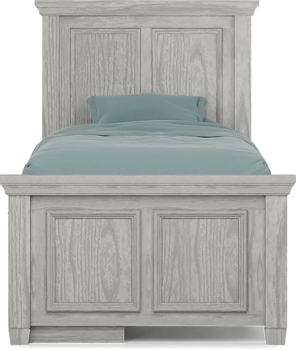 Kids Canyon Lake Ash Gray 3 Pc Twin Panel Bed with Storage Side Rail