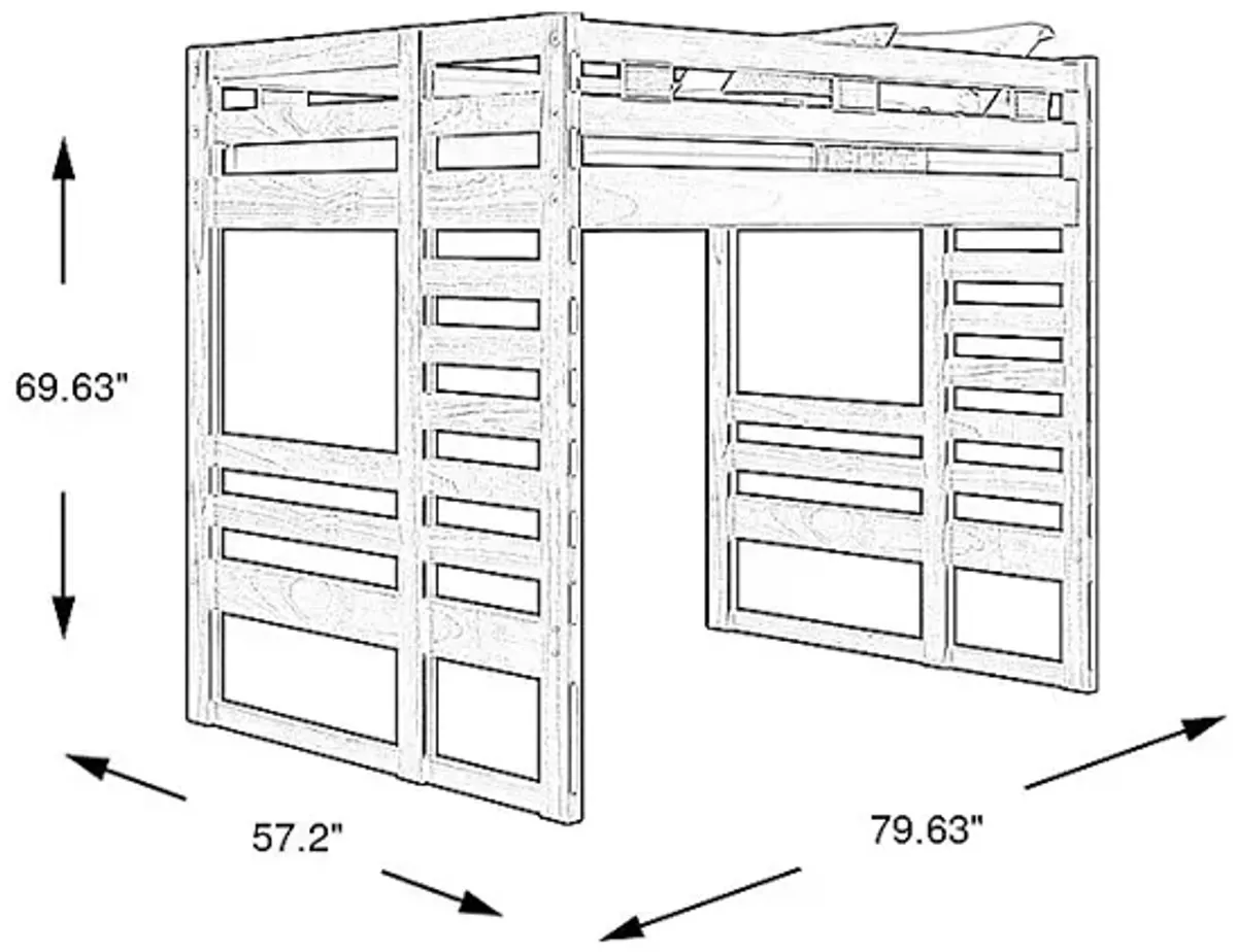 Kids Creekside 2.0 Charcoal Full Loft Bed