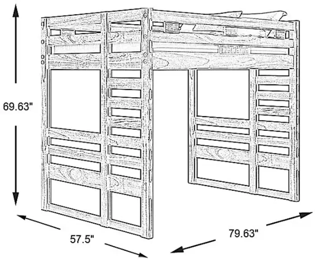 Kids Creekside 2.0 Chestnut Full Loft Bed