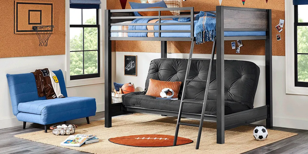 Kids Colefax Avenue Dark Gray Full/Futon Bunk Bed