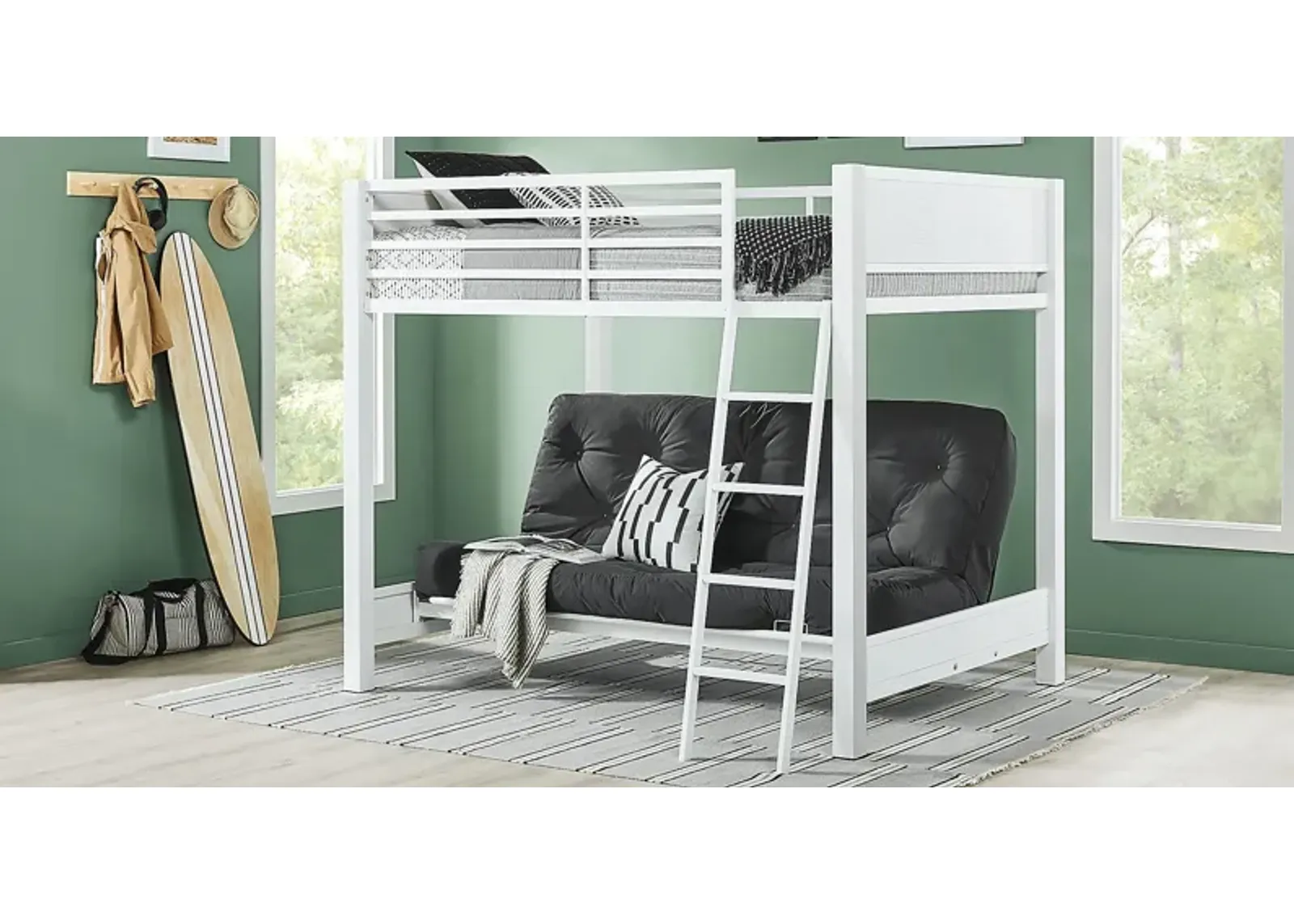 Kids Colefax Avenue White Full/Futon Bunk Bed