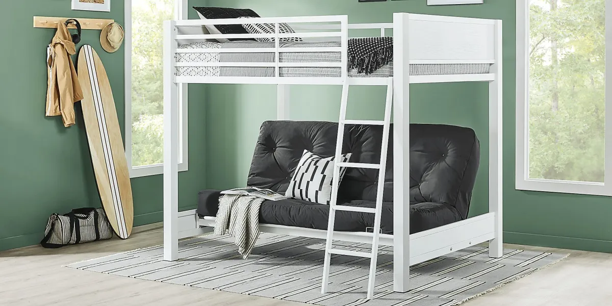 Kids Colefax Avenue White Full/Futon Bunk Bed