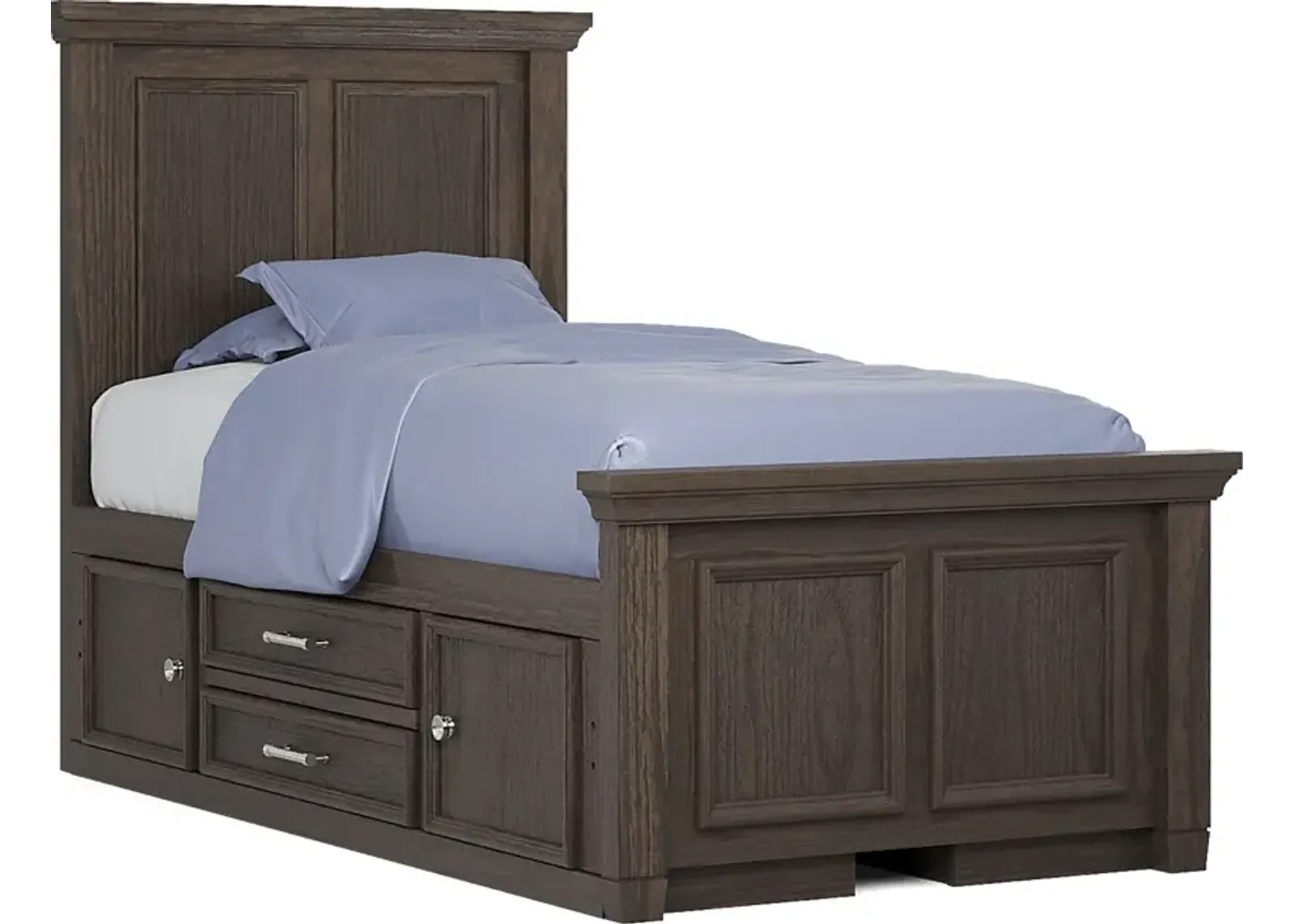 Kids Canyon Lake Java 3 Pc Twin Panel Bed with 2 Storage Side Rails